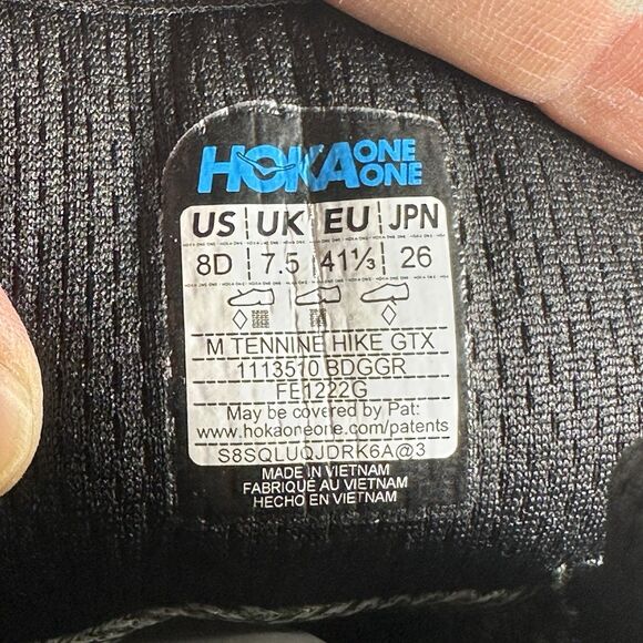 NEW Hoka One One Tennine GTX Waterproof Hiking Boots Black Sz 8 1113510-BDGGR main image 8